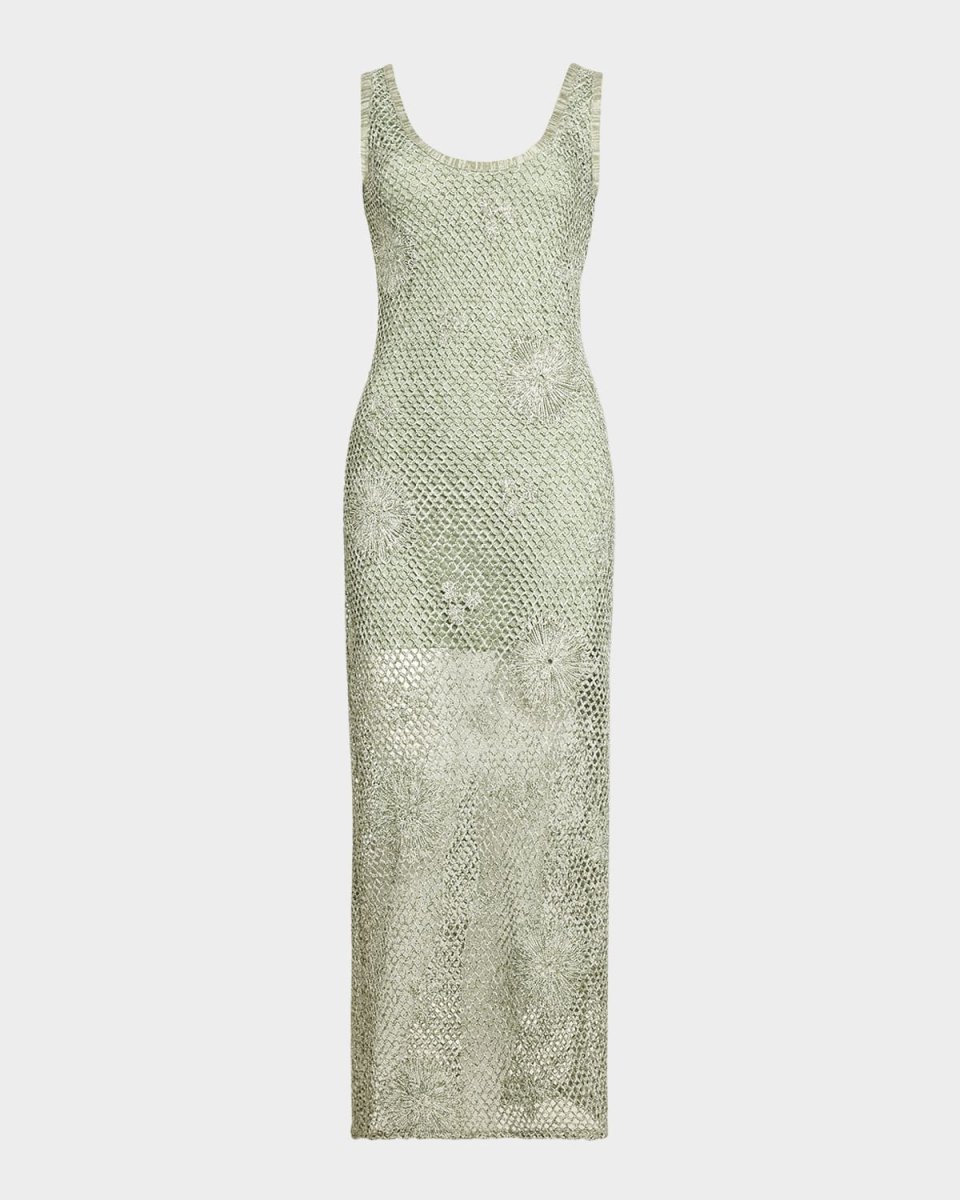 Liliana Embroidered Crochet Midi Dress